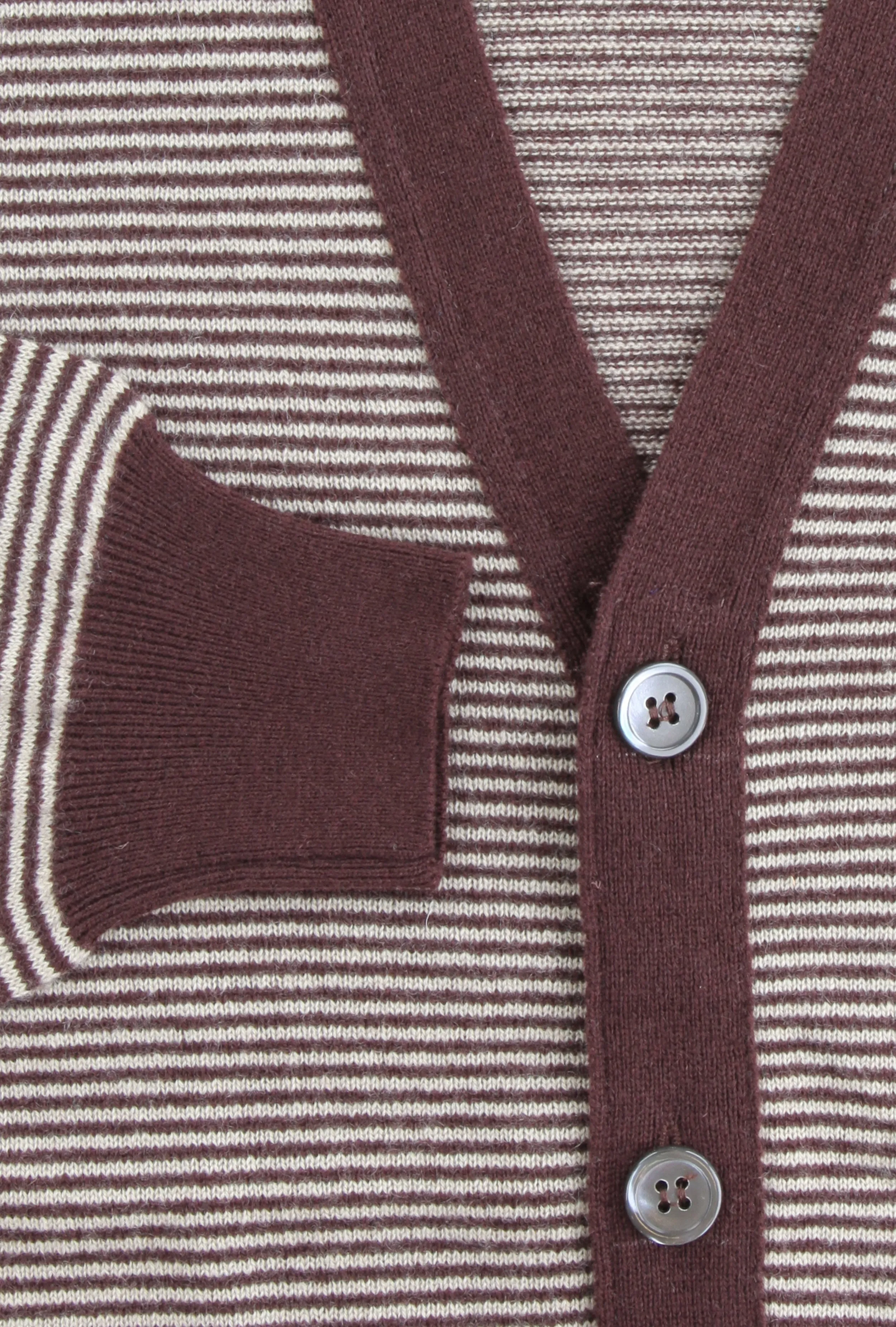 Cesare Attolini Brown V-Neck Cardigan