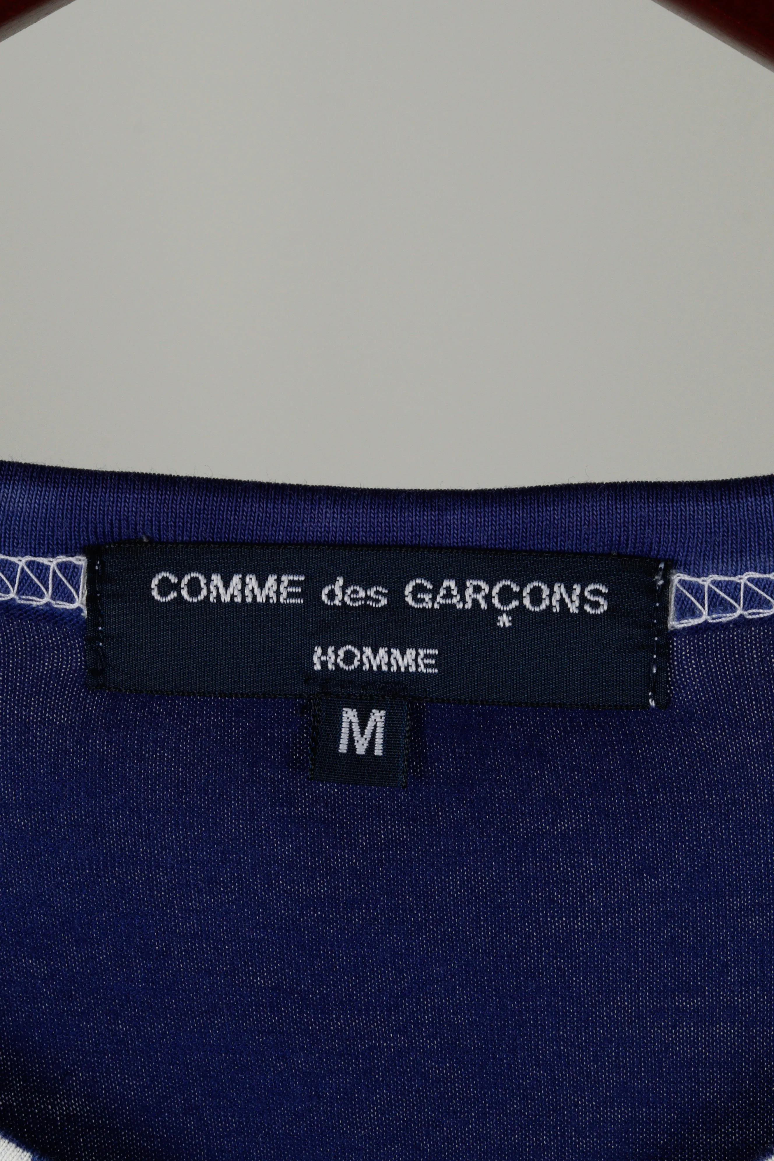 Comme des Garons HOMME SS11 'Reversed Dyed' V-Neck Tee Blue (2011)