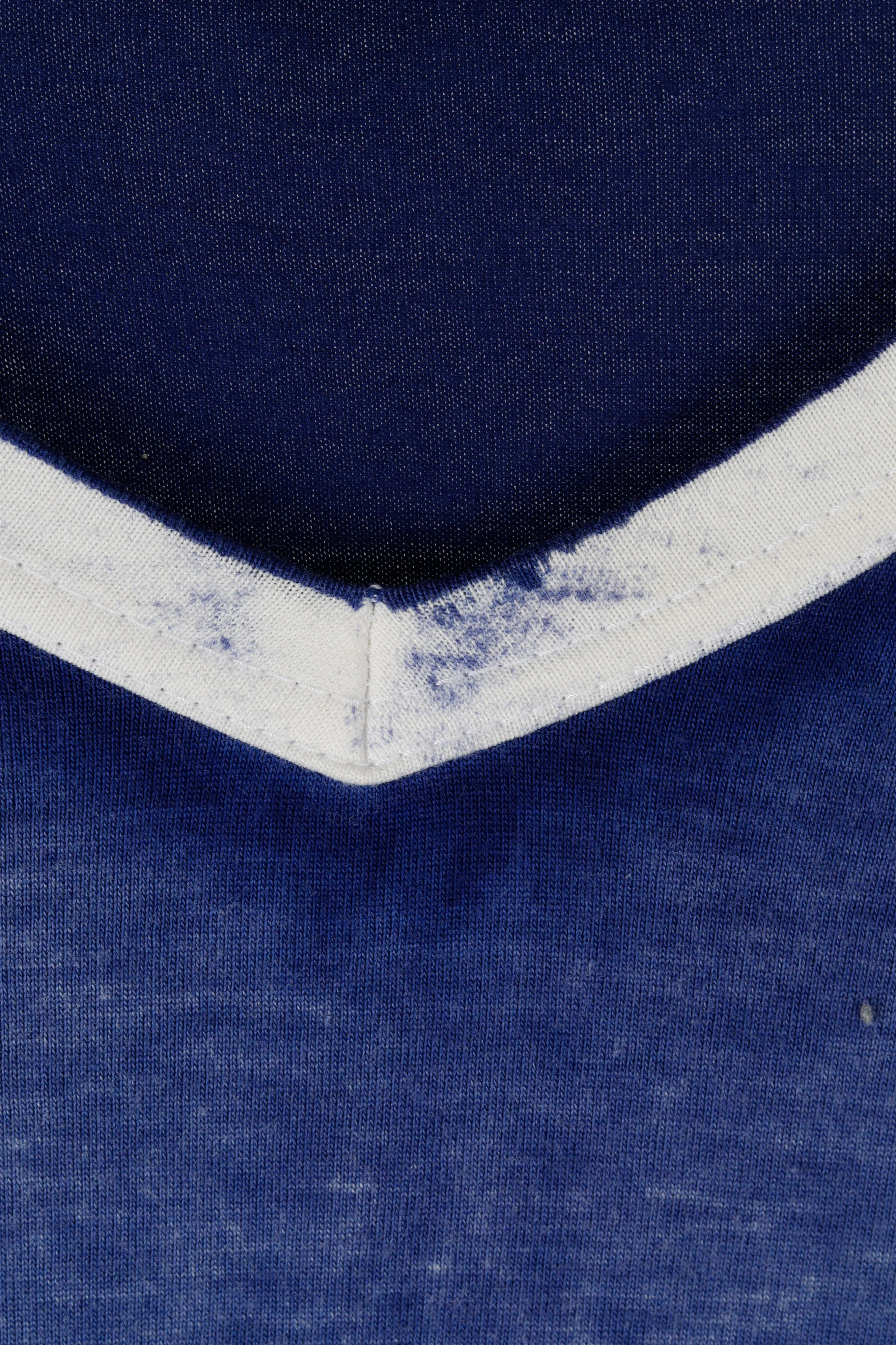 Comme des Garons HOMME SS11 'Reversed Dyed' V-Neck Tee Blue (2011)