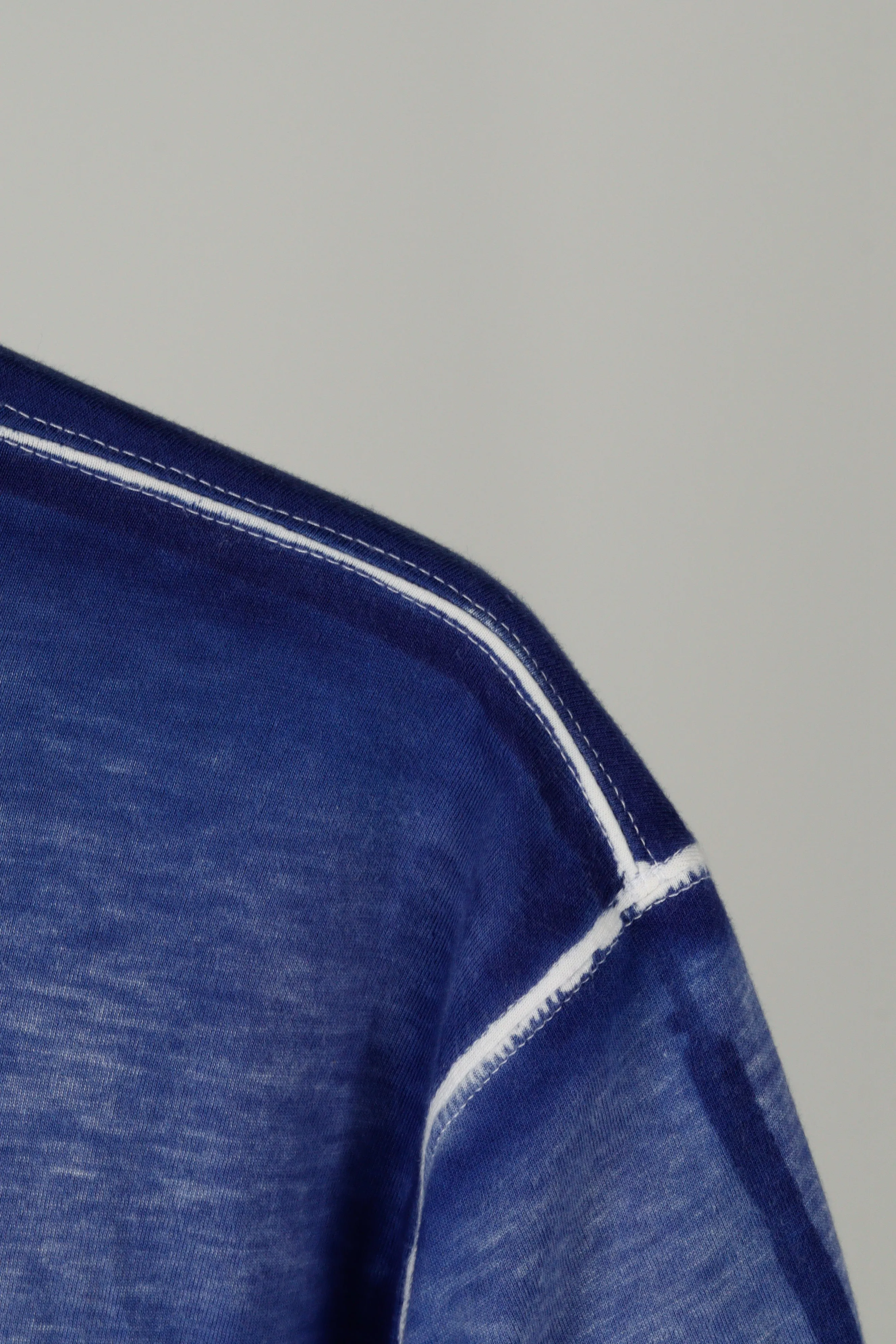 Comme des Garons HOMME SS11 'Reversed Dyed' V-Neck Tee Blue (2011)
