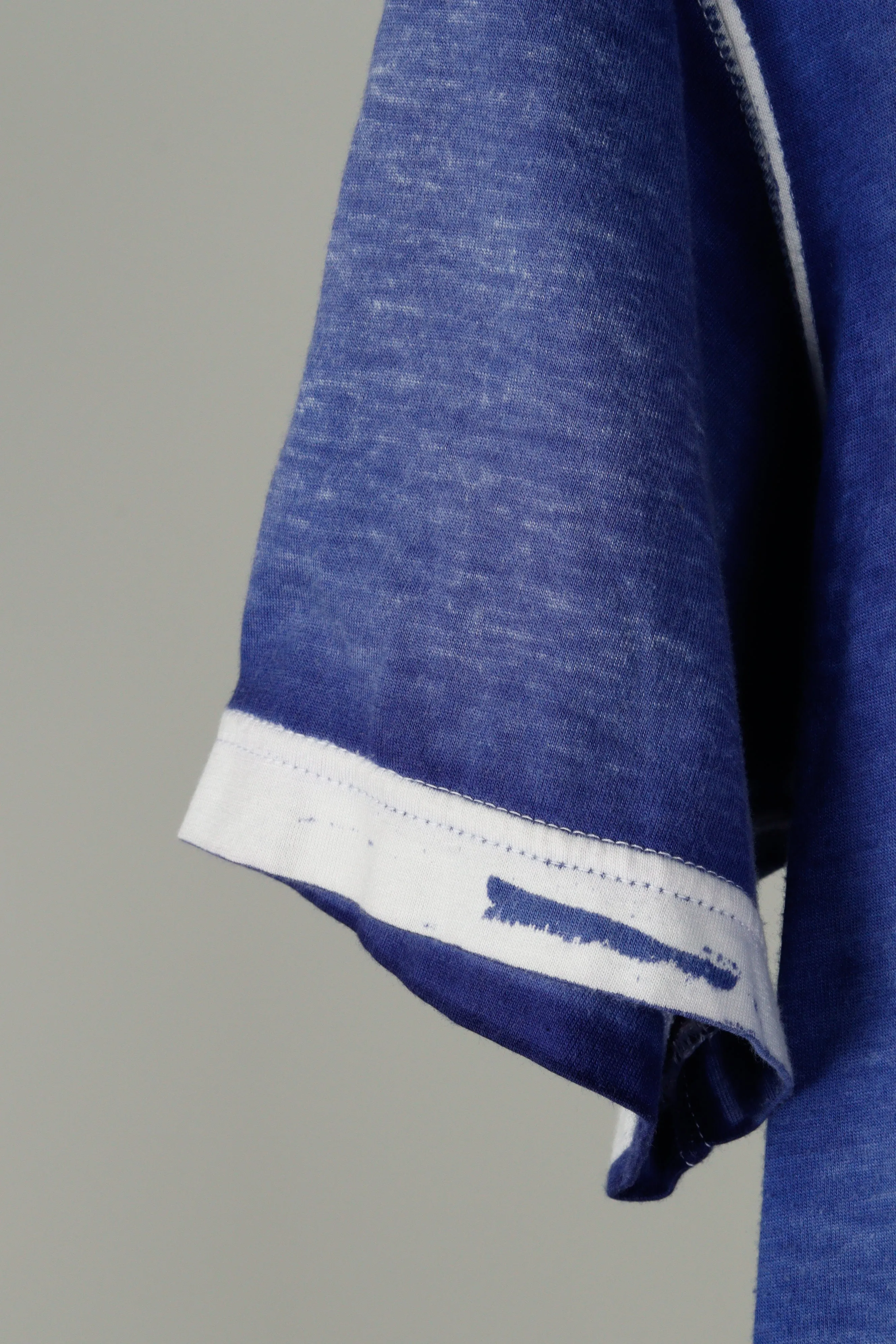 Comme des Garons HOMME SS11 'Reversed Dyed' V-Neck Tee Blue (2011)