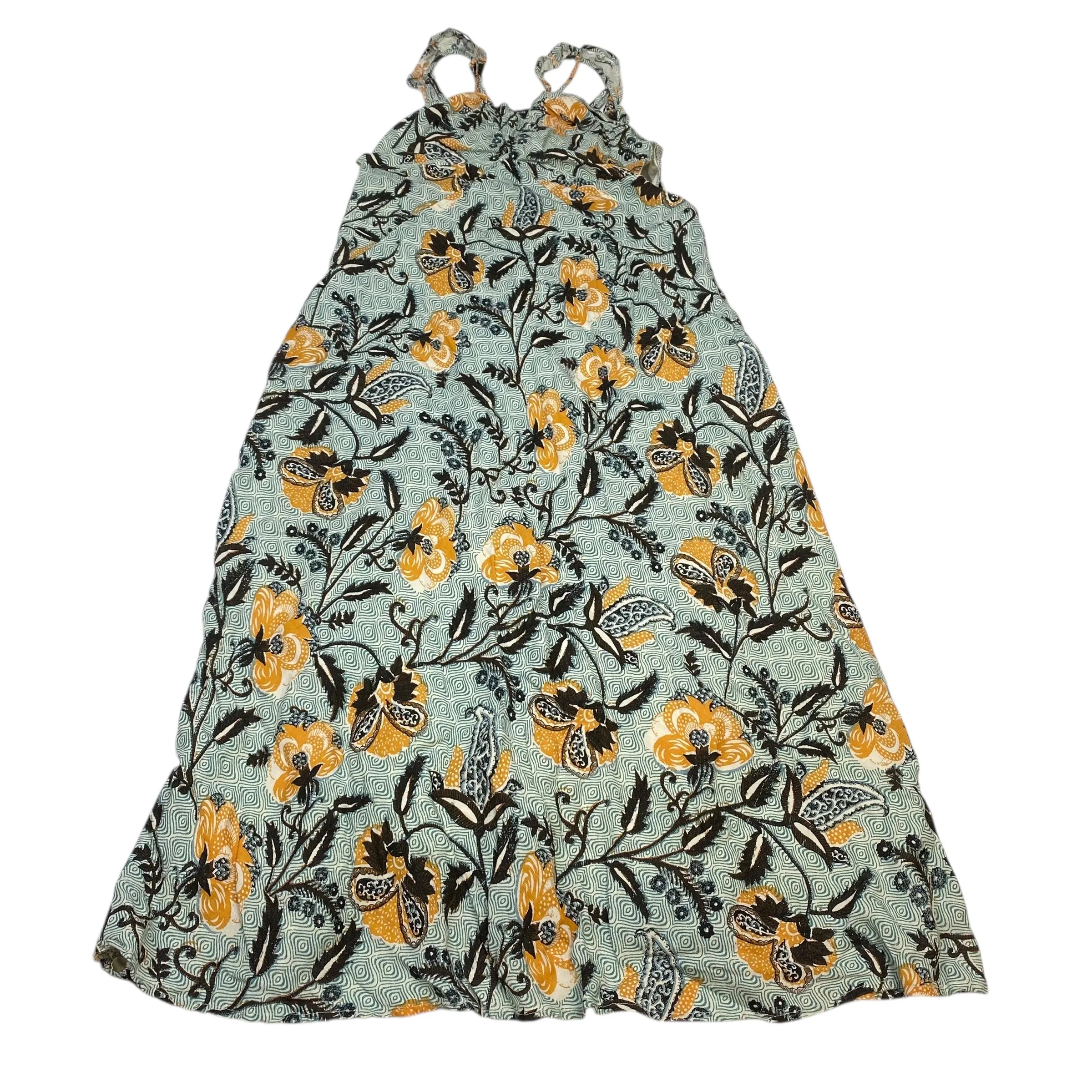 Dress Casual Maxi By Anthropologie In Green & Yellow. Size:3