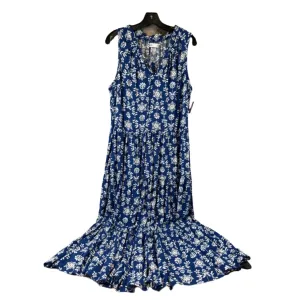Dress Casual Maxi By Croft And Barrow In Blue & White. Size: L