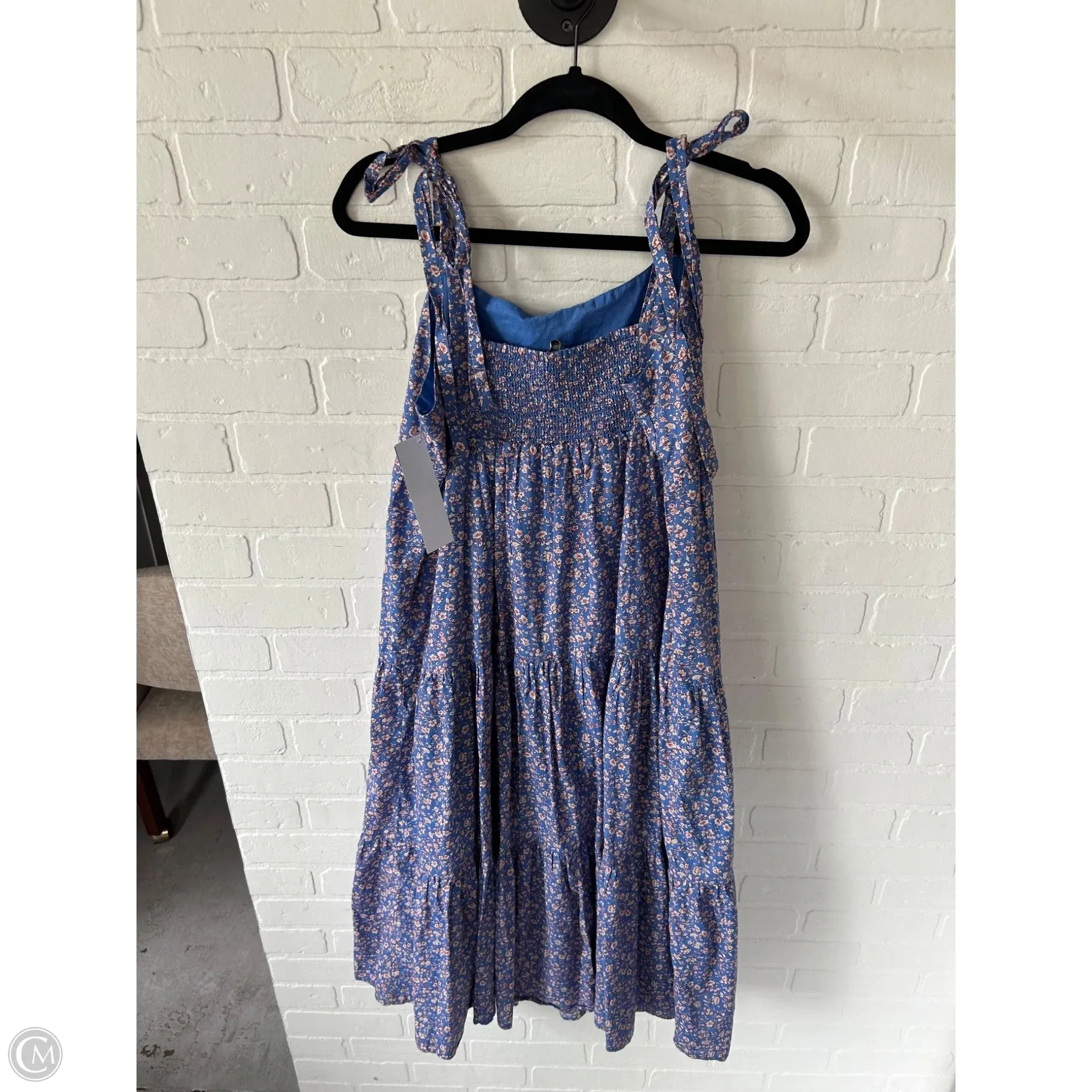 Dress Casual Midi By Madewell In Blue & Orange. Size: L