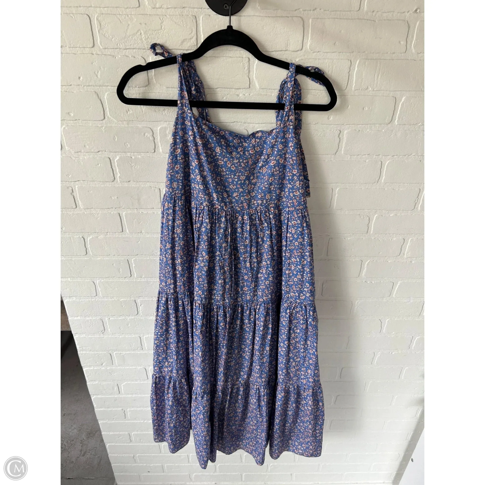 Dress Casual Midi By Madewell In Blue & Orange. Size: L