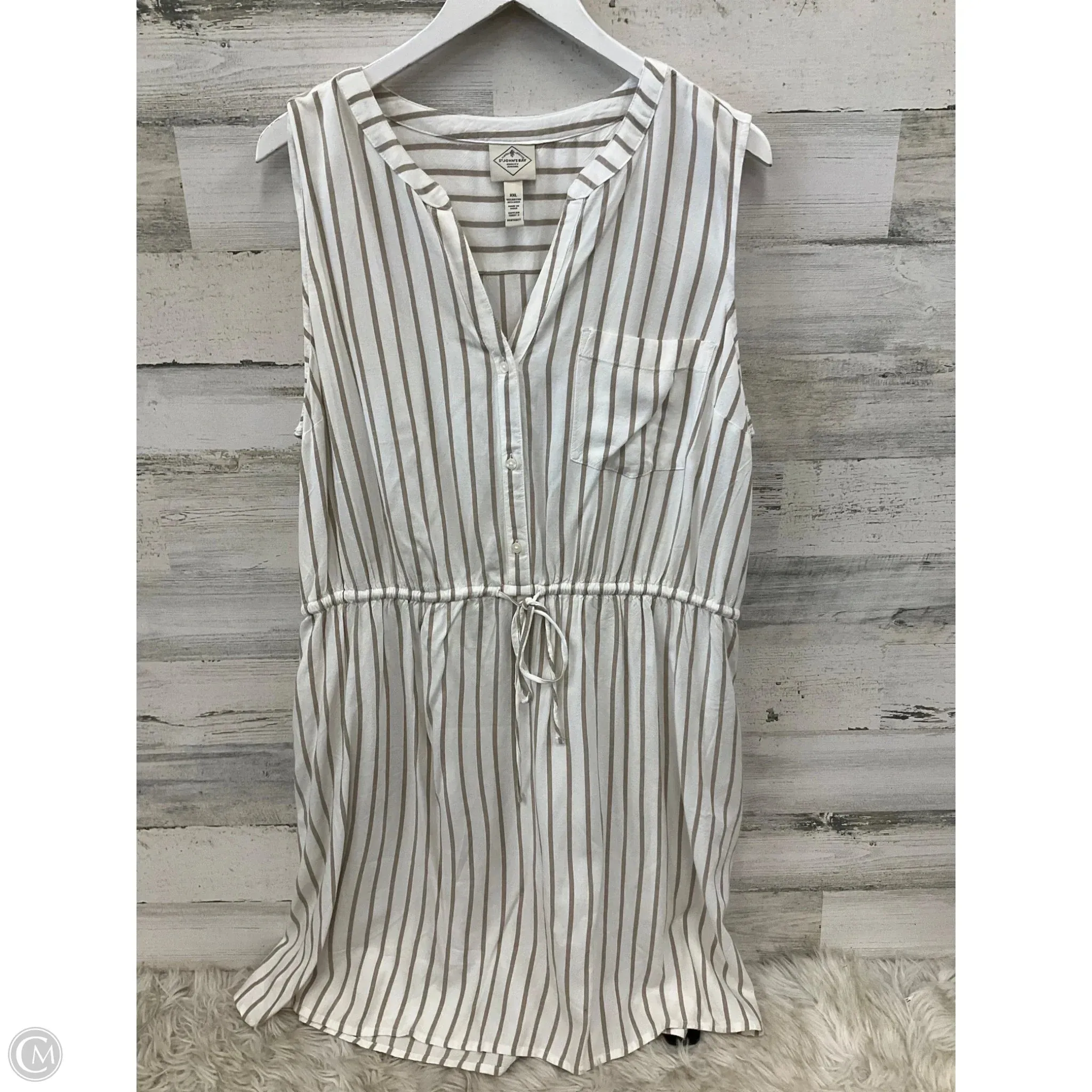 Dress Casual Midi By St Johns Bay In Ivory. Size: Xxl