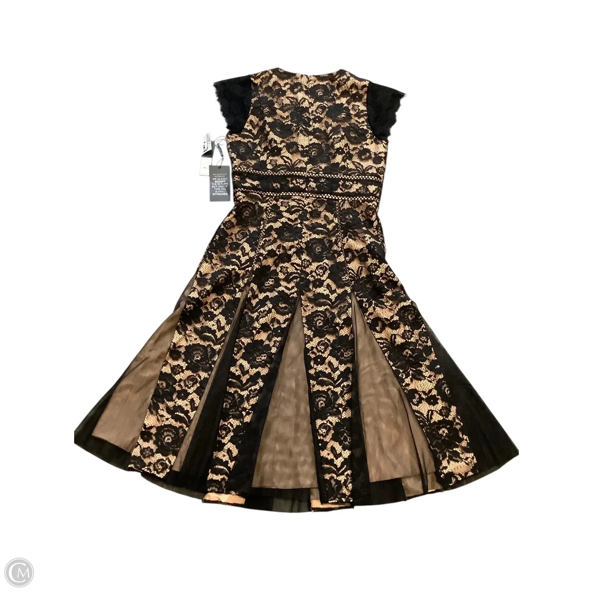 Dress Party Midi By White House Black Market In Black & Tan. Size: 10