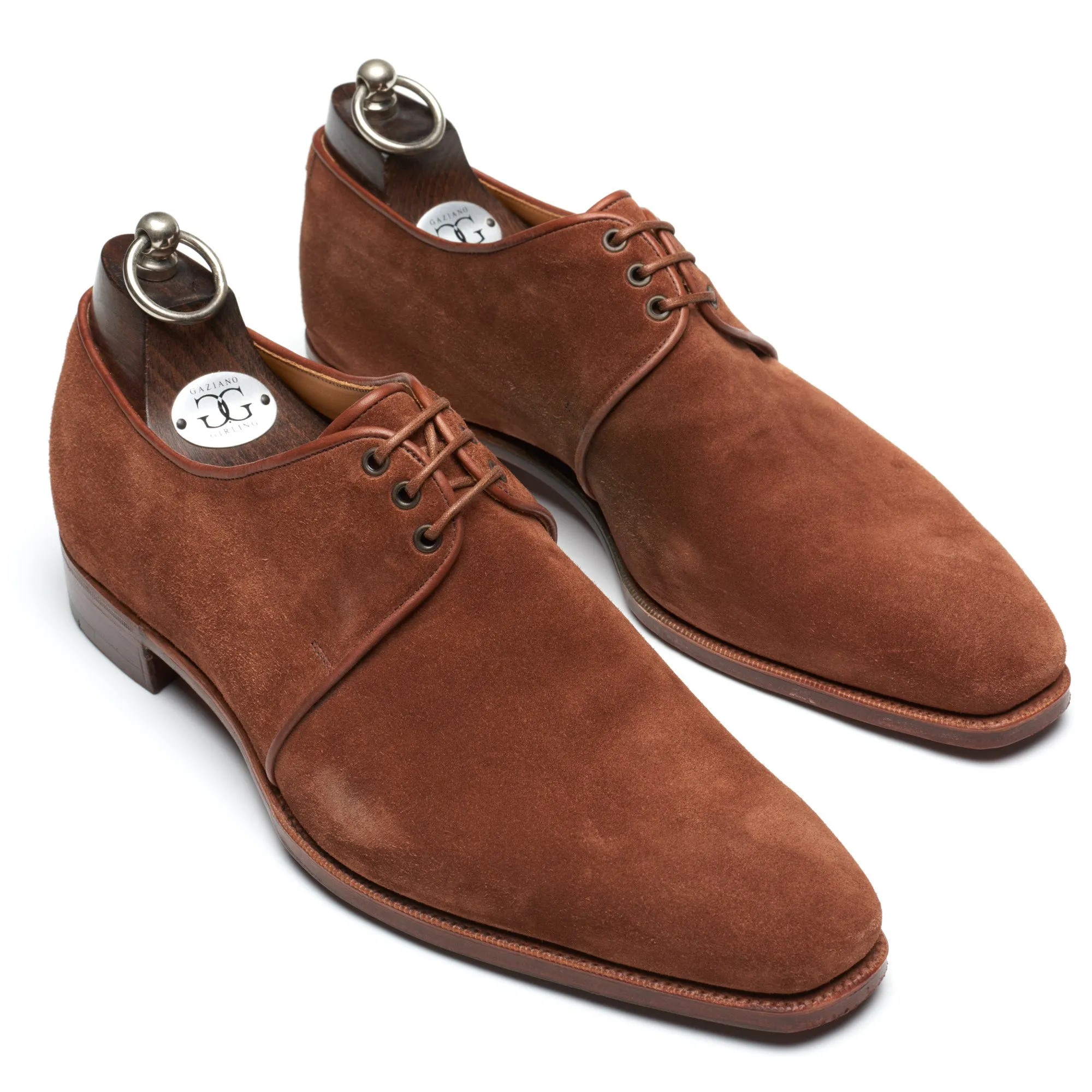 GAZIANO & GIRLING Boscastle Polo Suede Leather Derby Dress Shoes 8E US 8.5 Last MH71