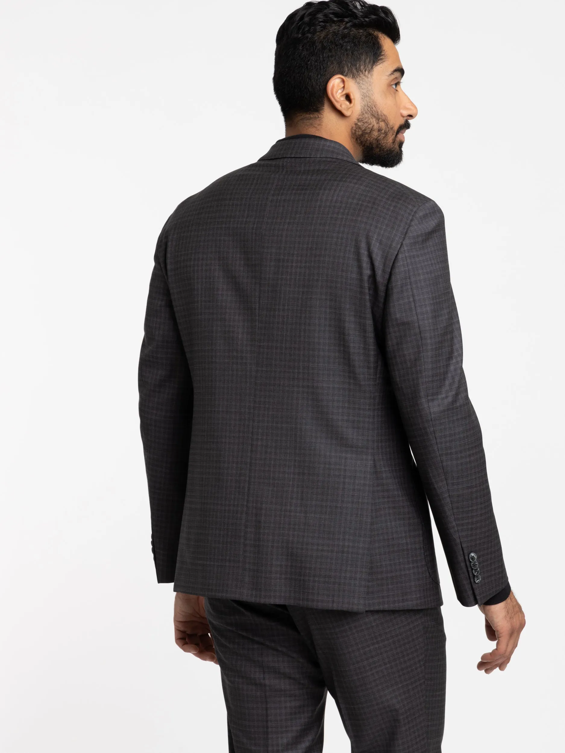 Grey Check Wool Suit