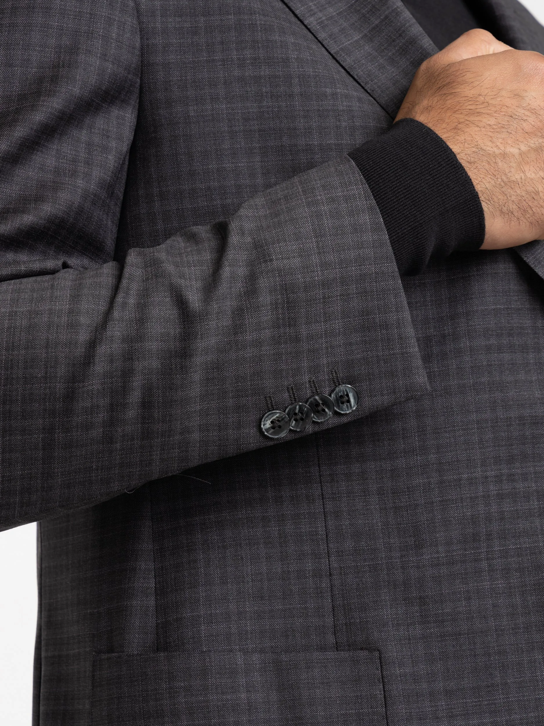Grey Check Wool Suit