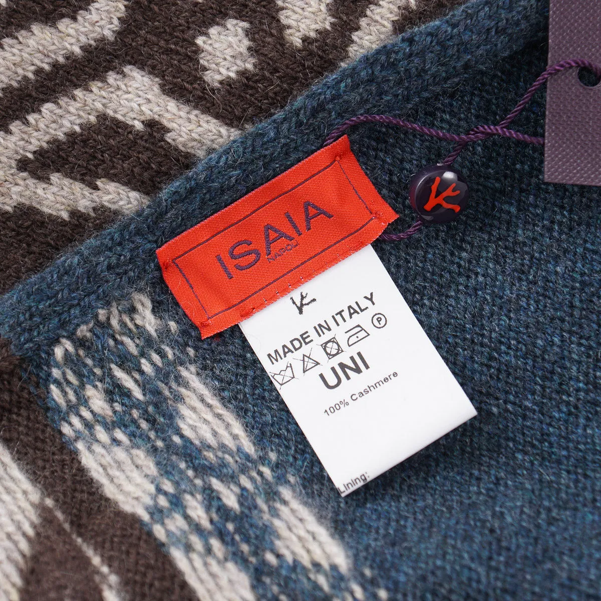 Isaia Nordic Patterned Cashmere Scarf