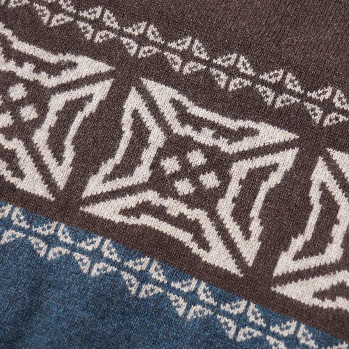 Isaia Nordic Patterned Cashmere Scarf