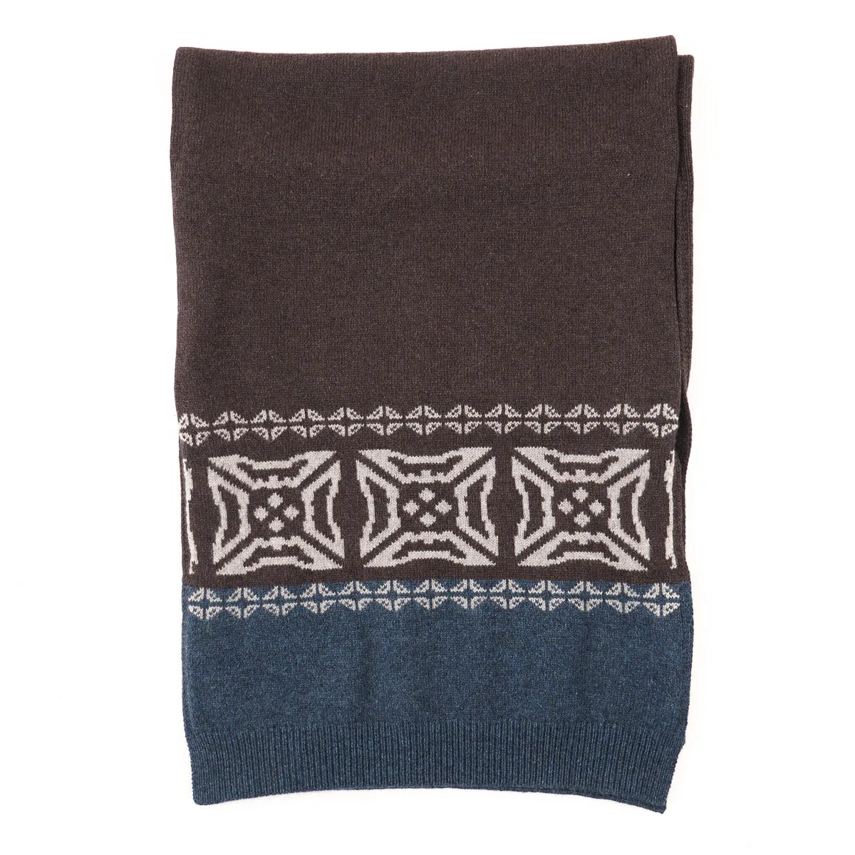 Isaia Nordic Patterned Cashmere Scarf