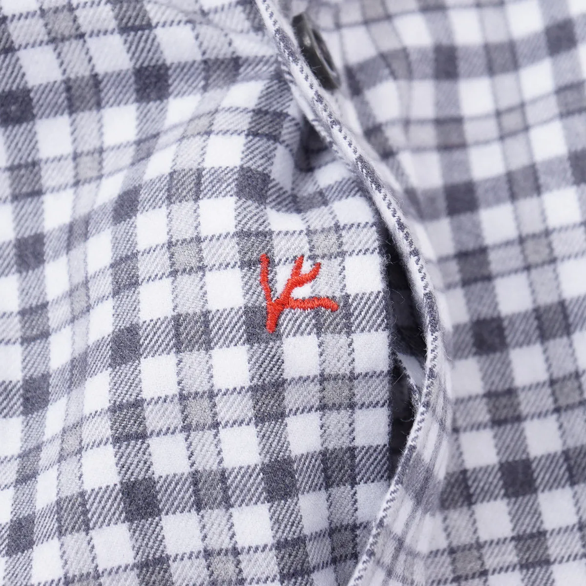 Isaia Slim-Fit Flannel Cotton Shirt