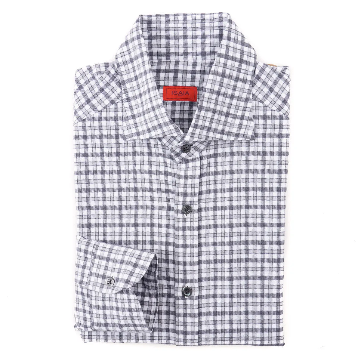 Isaia Slim-Fit Flannel Cotton Shirt