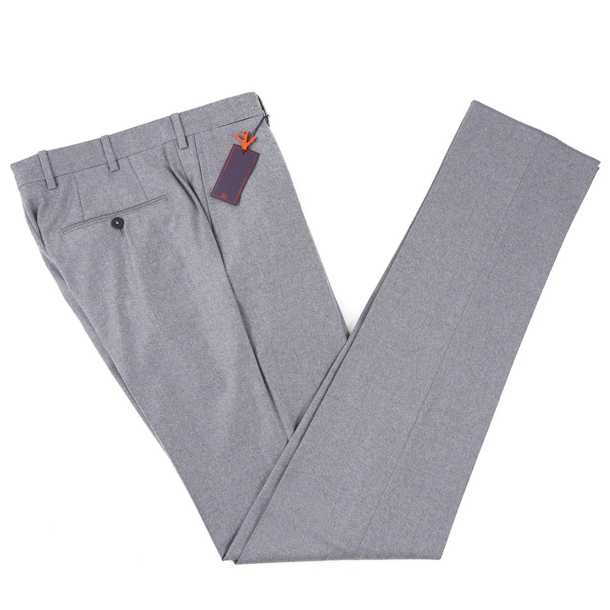 Isaia Slim-Fit Flannel Wool Pants