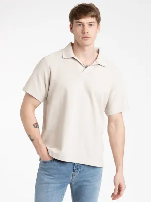 Jacquard Polo in Light Khaki
