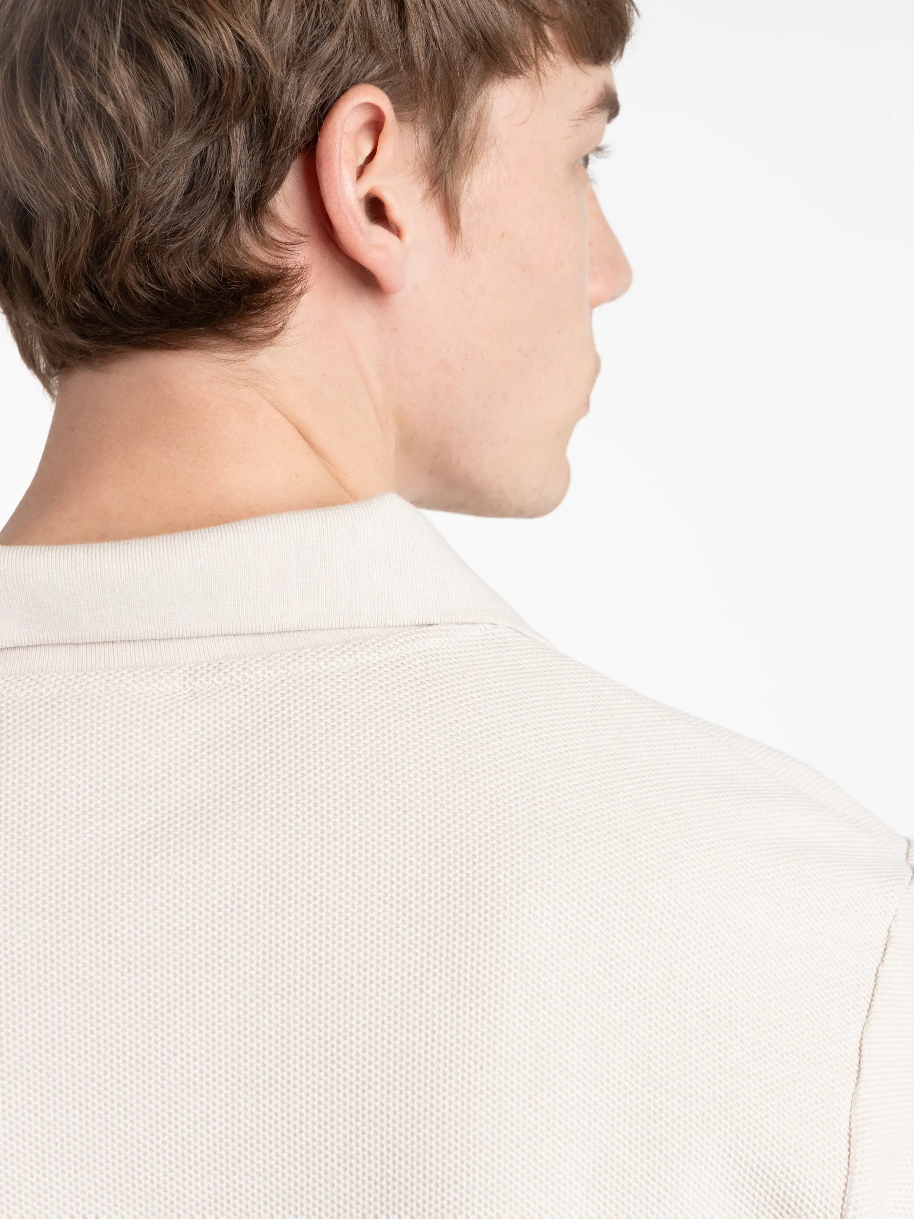 Jacquard Polo in Light Khaki