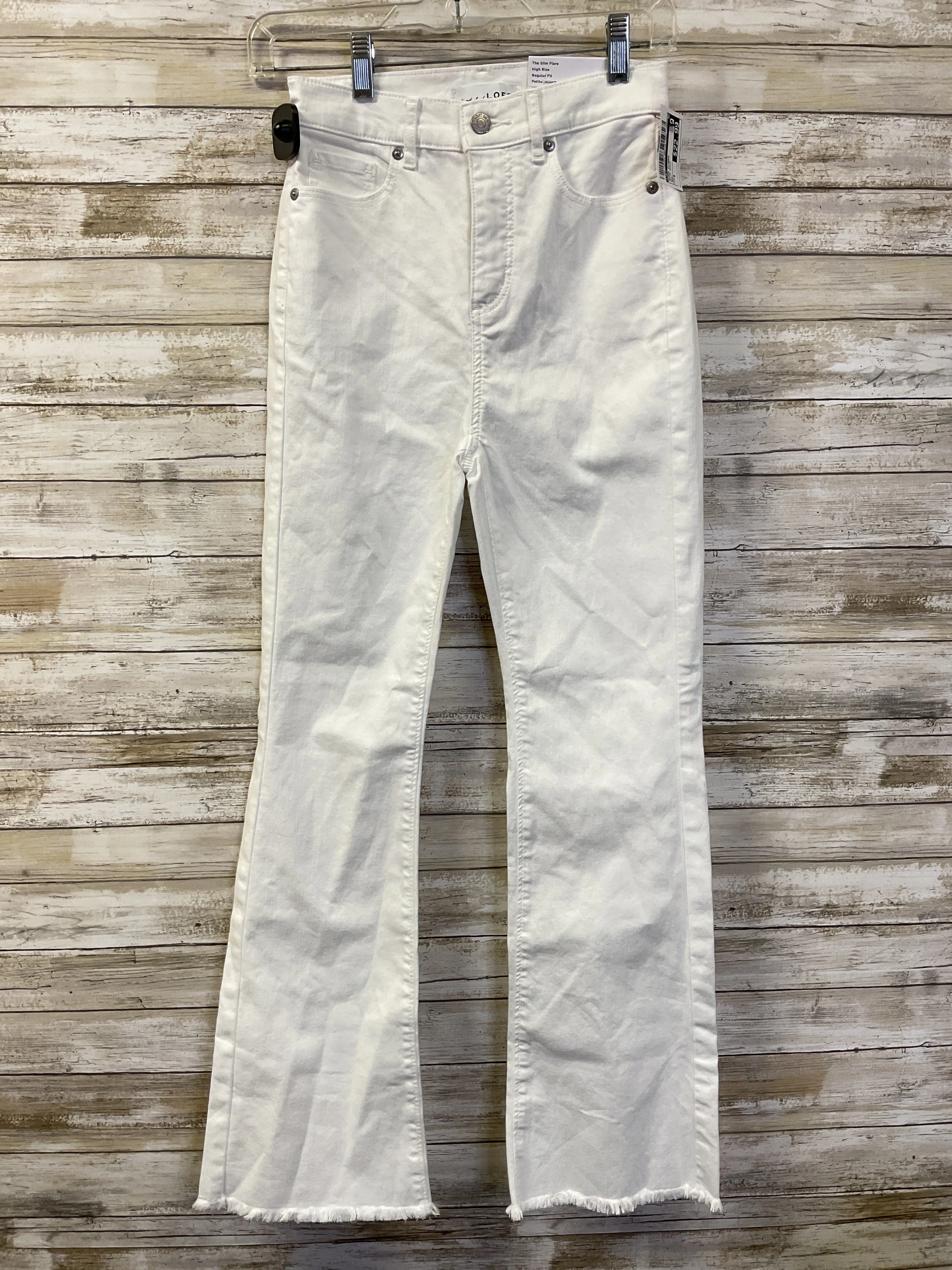 Jeans Flared By Loft In White Denim. Size:0