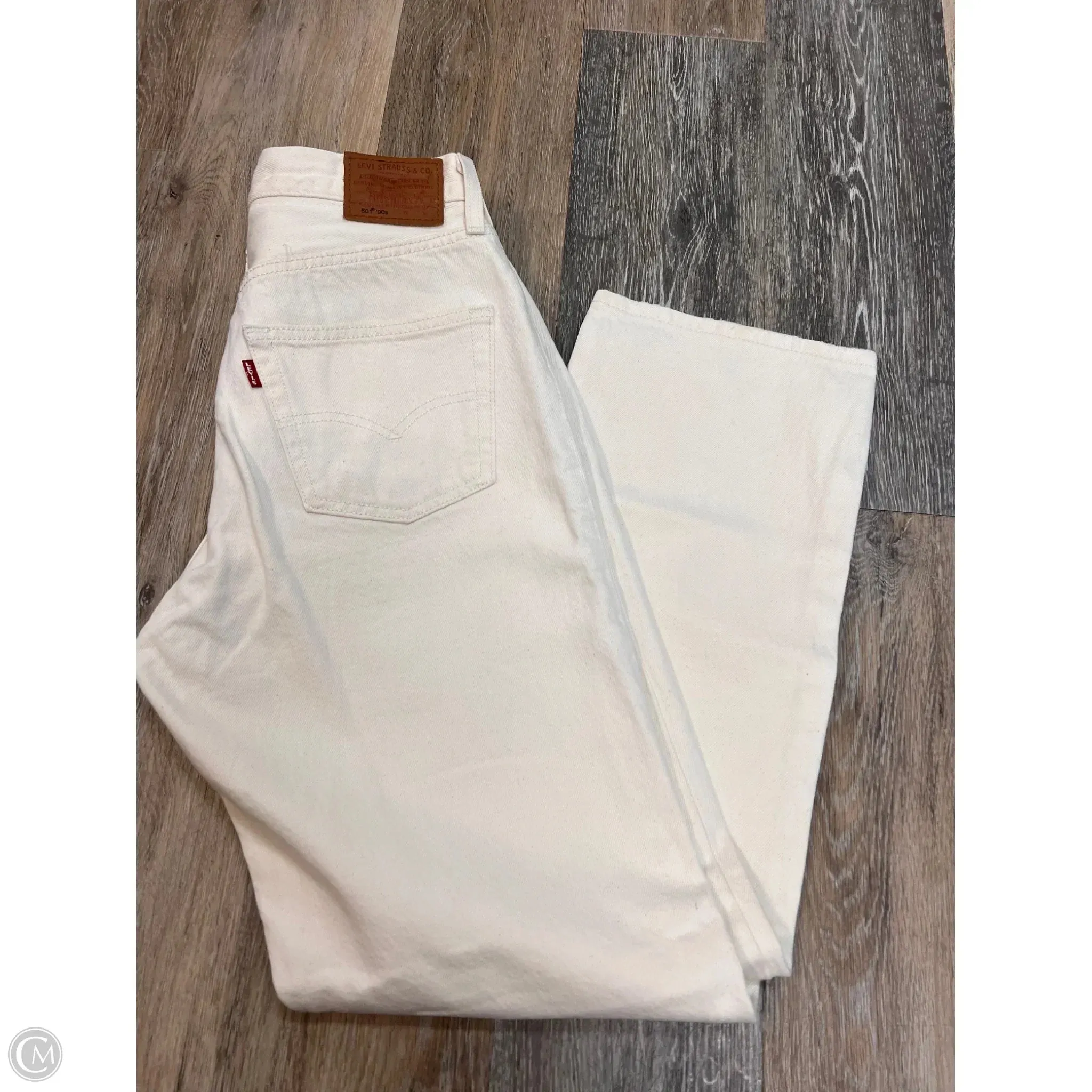 Jeans Straight By Levis In Cream Denim. Size: 4/27