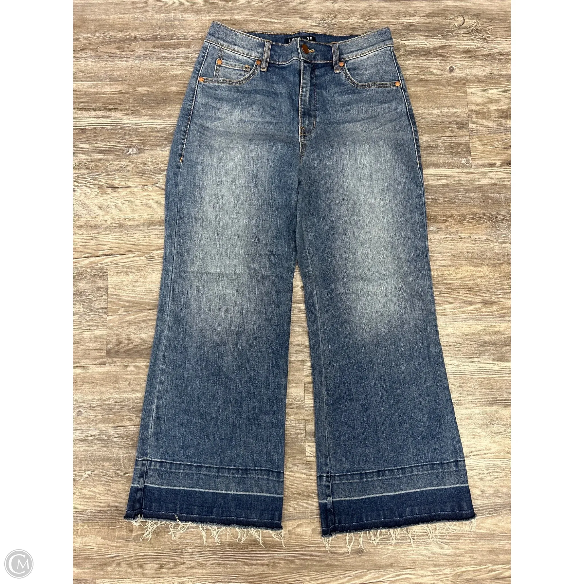 Jeans Wide Leg By Level 99 In Blue Denim. Size: 4