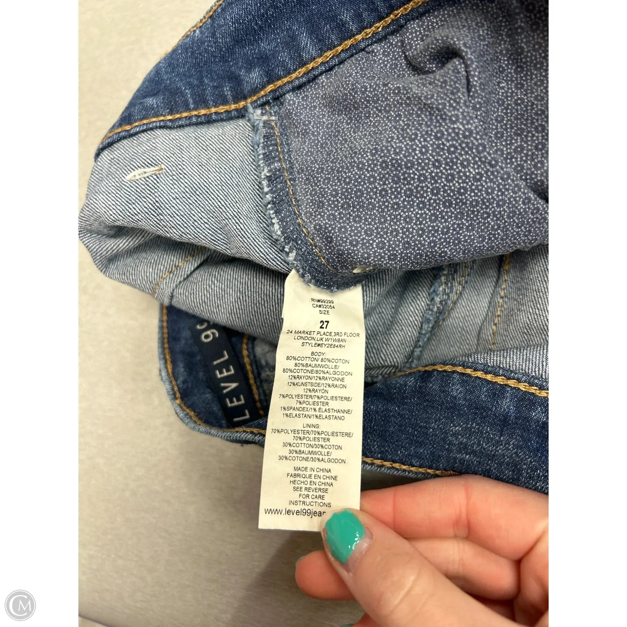Jeans Wide Leg By Level 99 In Blue Denim. Size: 4