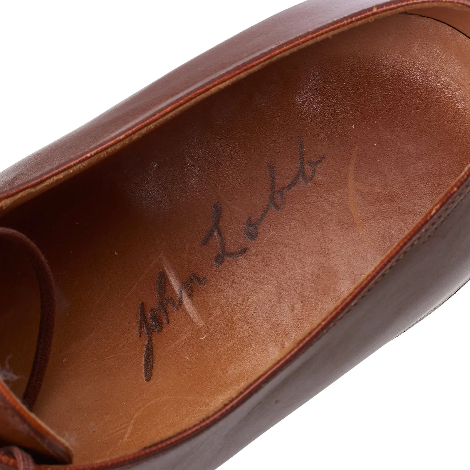 JOHN LOBB Paris Bespoke Brown Calf Leather 5 Eyelet Derby Shoes UK 11 US 12