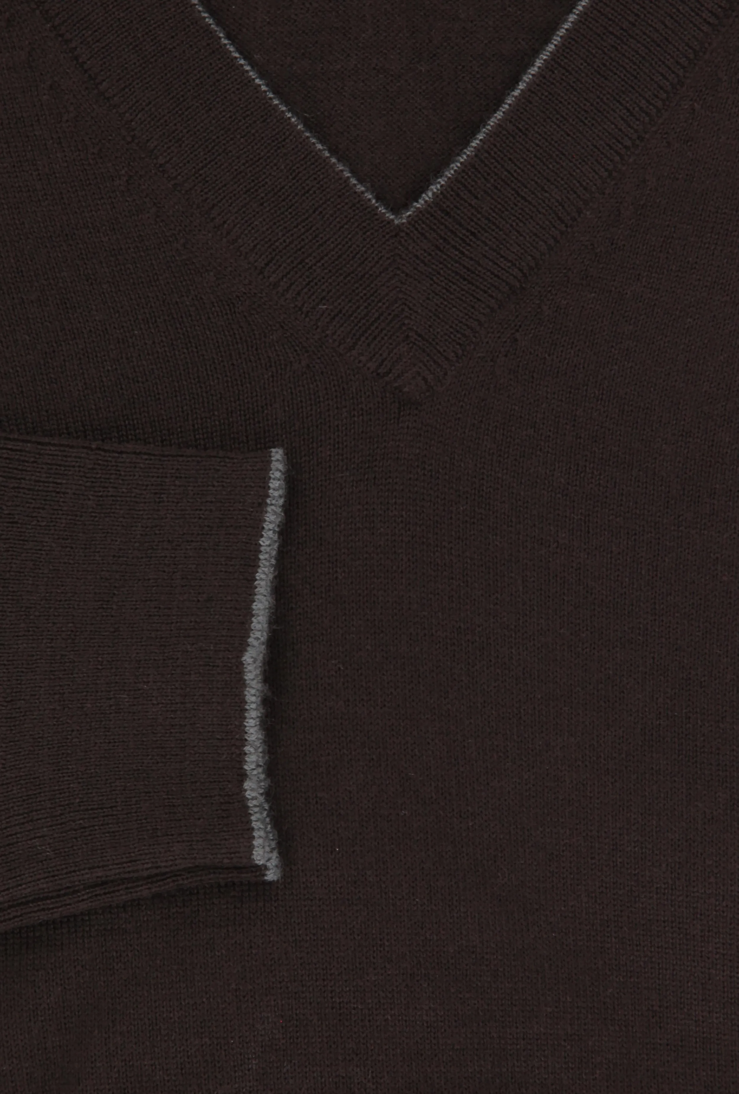 Kiton Dark Brown V-Neck Sweater