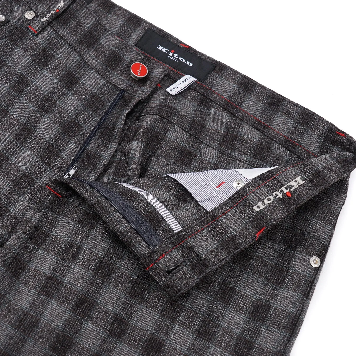 Kiton Slim Fit Five-Pocket Wool Pants
