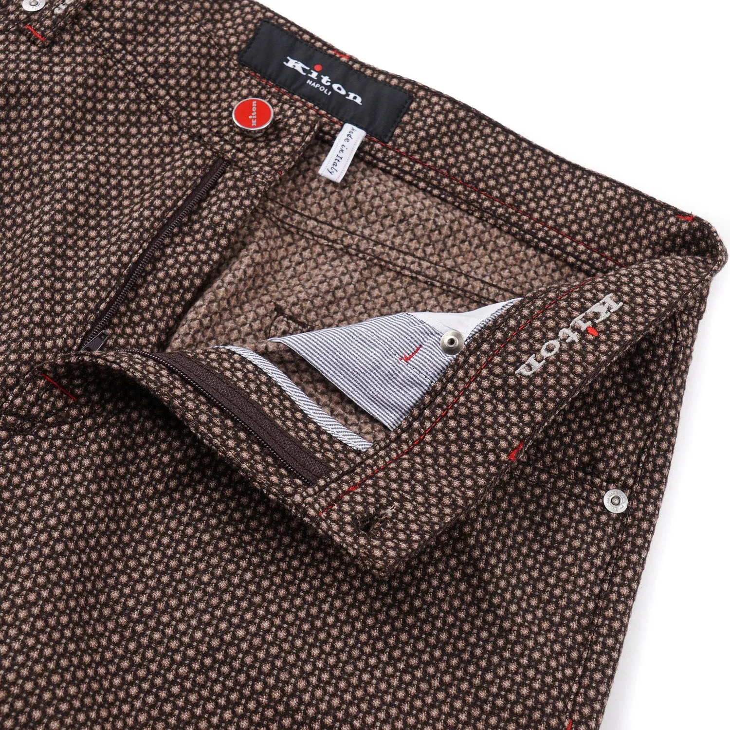 Kiton Slim Fit Five-Pocket Woven Wool Pants