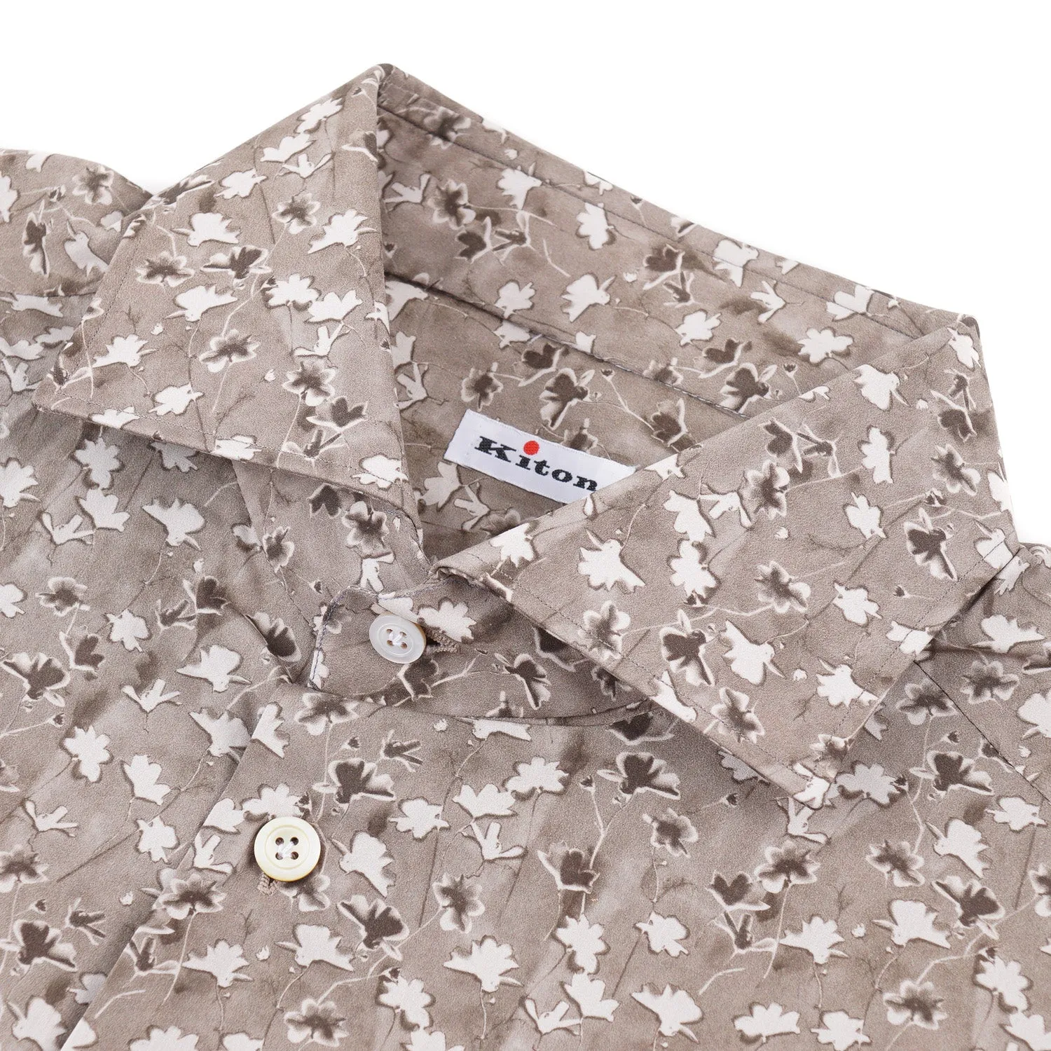Kiton Slim-Fit Floral Print Shirt