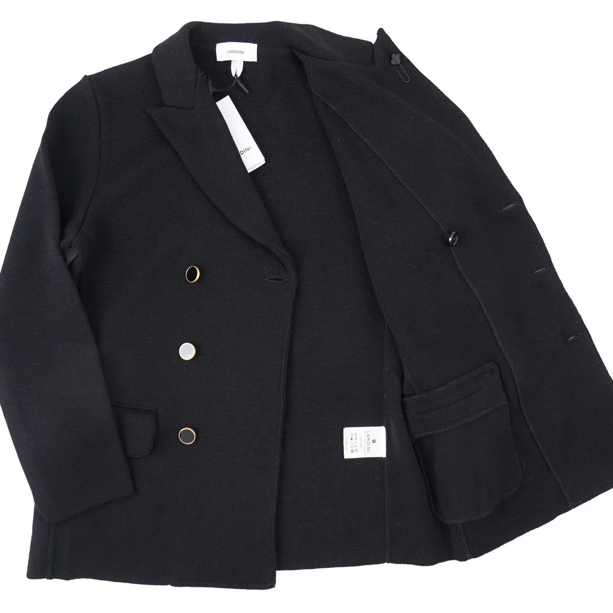 Lardini Knit Wool Double-Breasted Blazer