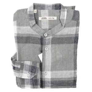 Maurizio Baldassari Band Collar Linen Shirt