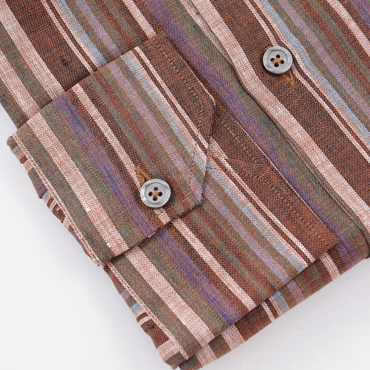 Maurizio Baldassari Band Collar Linen Shirt