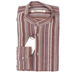 Maurizio Baldassari Band Collar Linen Shirt