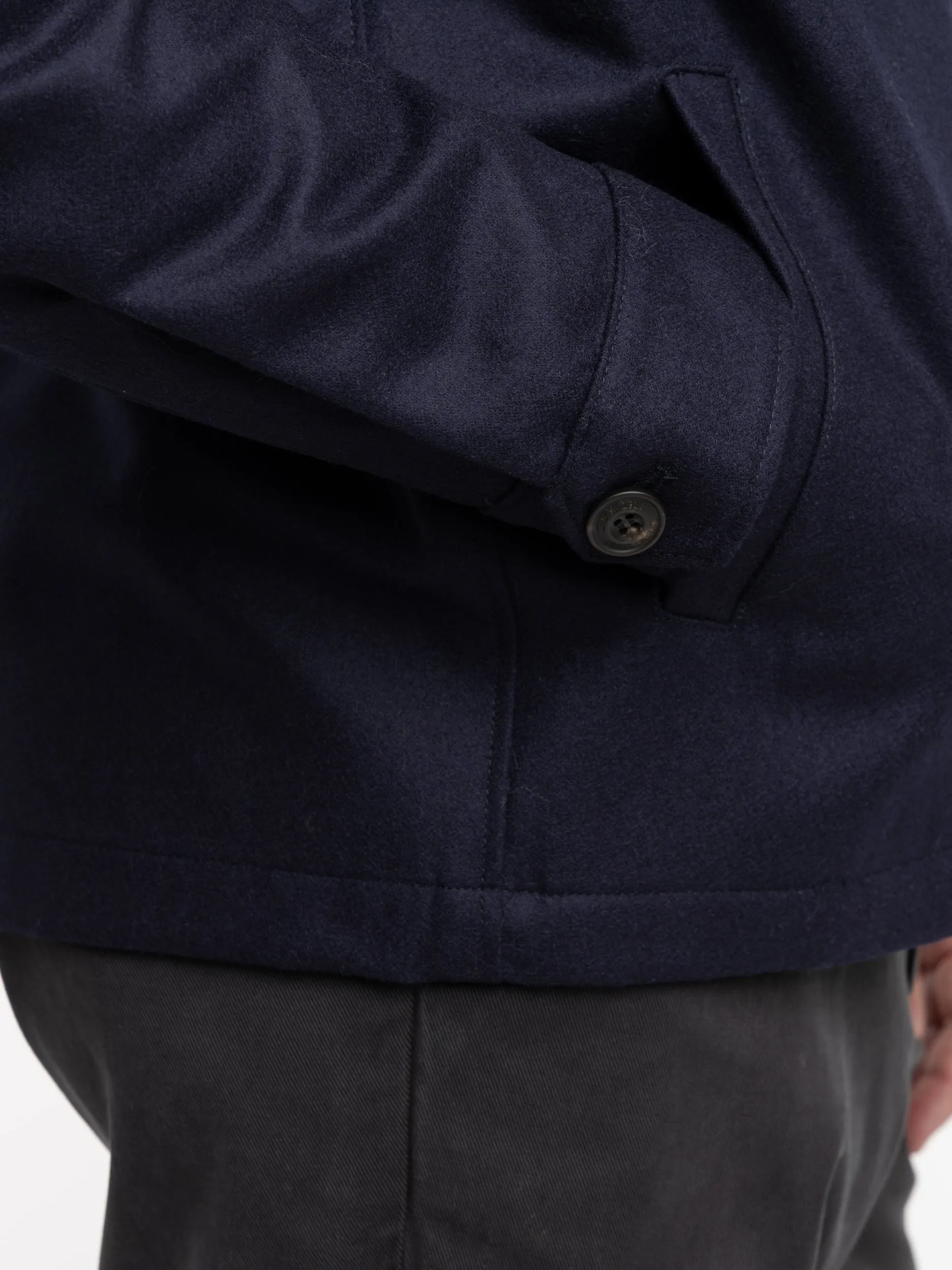 Navy Wool Overshirt