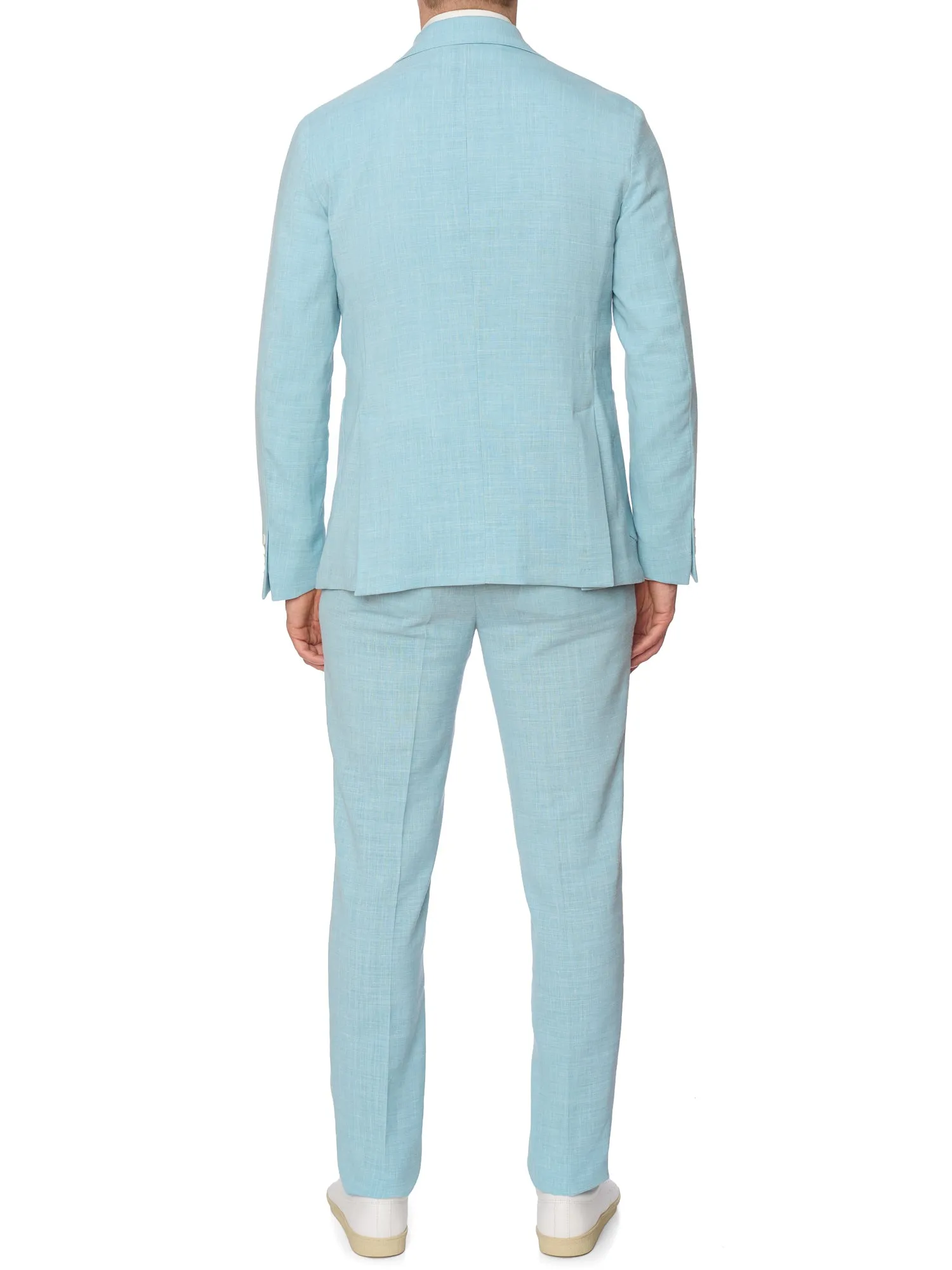 SARTORIA PARTENOPEA Azure Blue Melange  Summer Suit EU 48 NEW US 38 Current Model