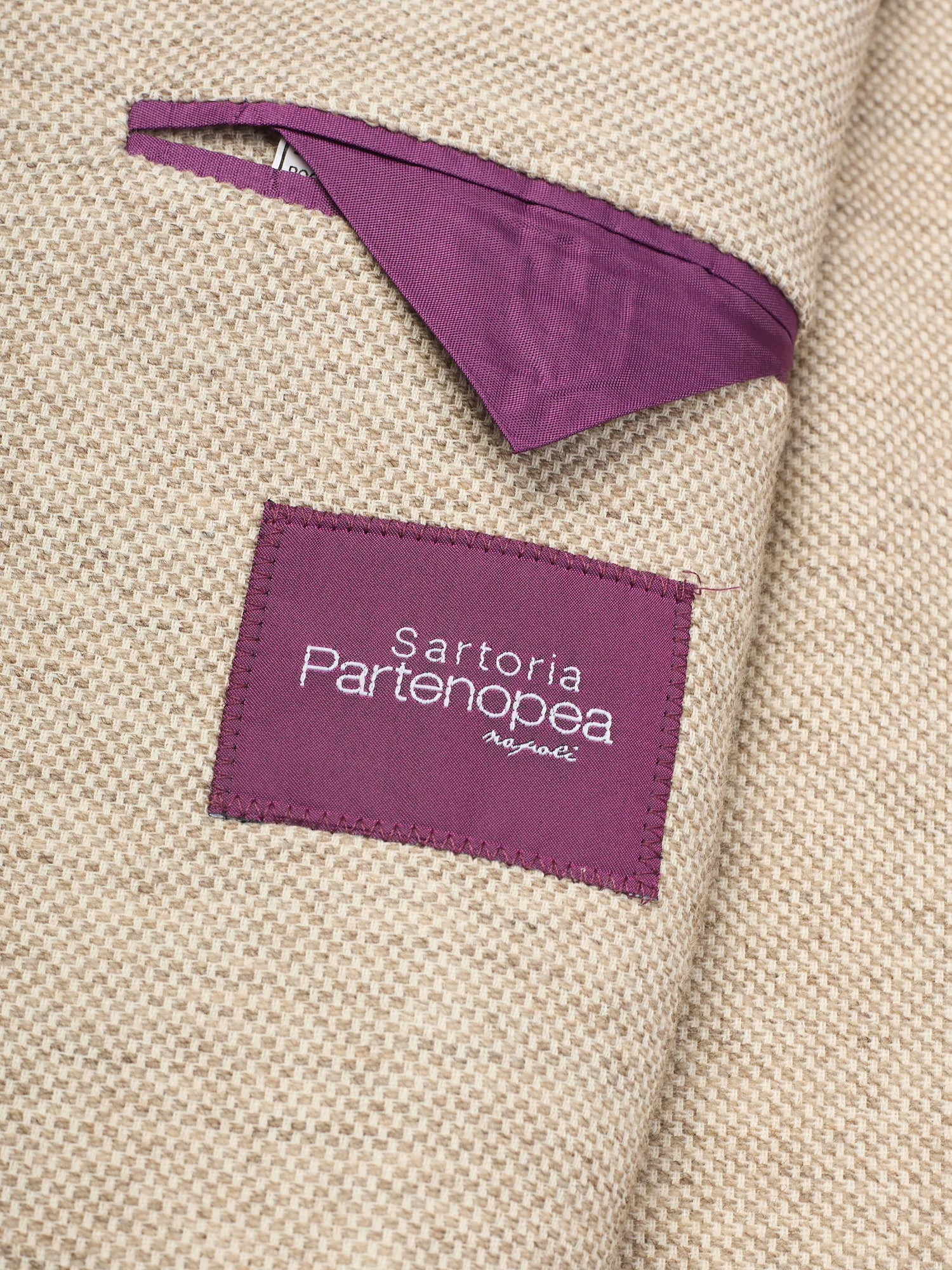 SARTORIA PARTENOPEA Beige Bottoli Hopsack Jacket EU 50 NEW US 40 Current Model