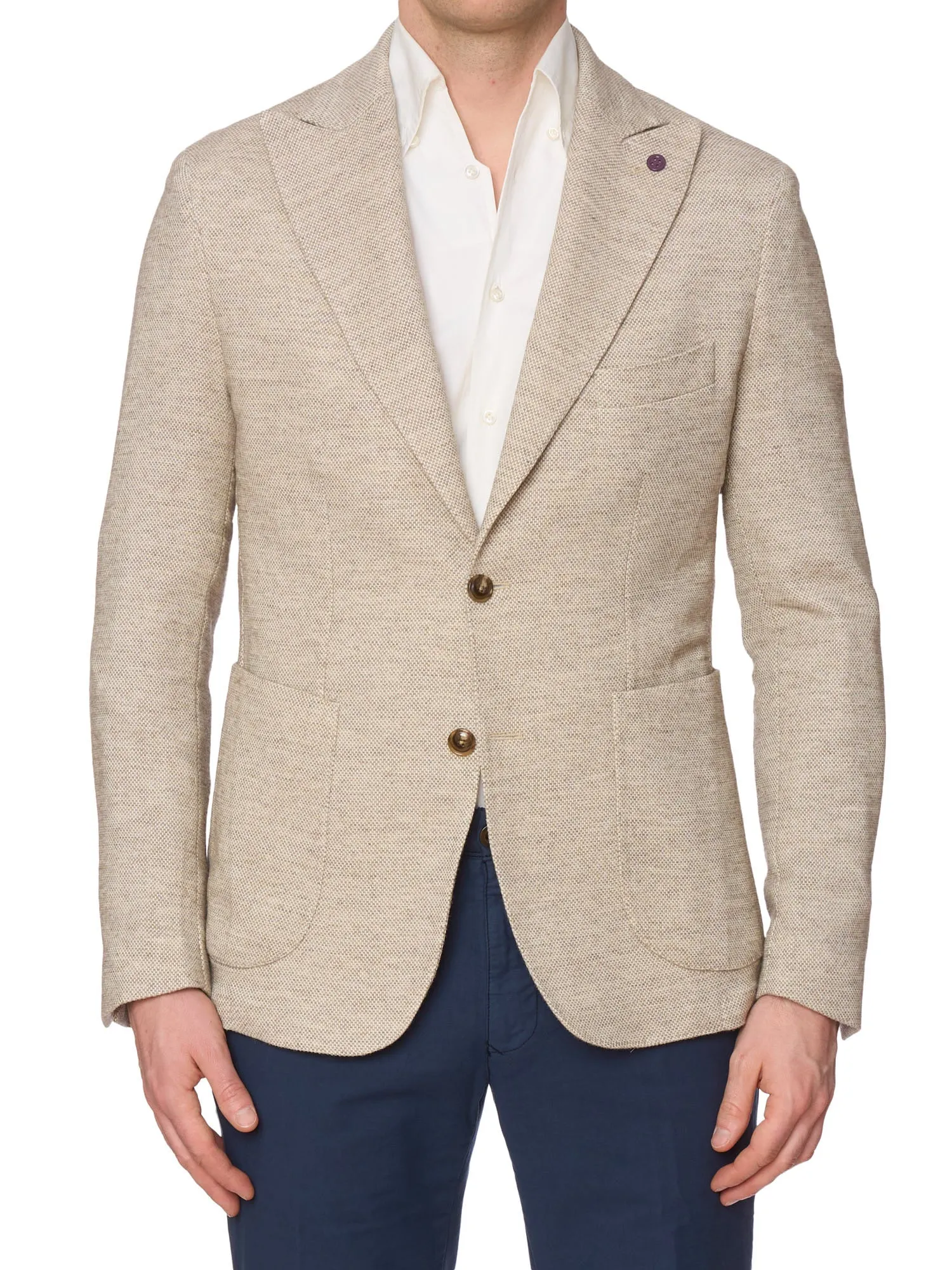 SARTORIA PARTENOPEA Beige Bottoli Hopsack Jacket EU 50 NEW US 40 Current Model