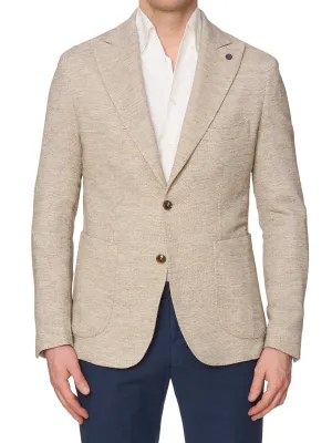 SARTORIA PARTENOPEA Beige Bottoli Hopsack Jacket EU 50 NEW US 40 Current Model