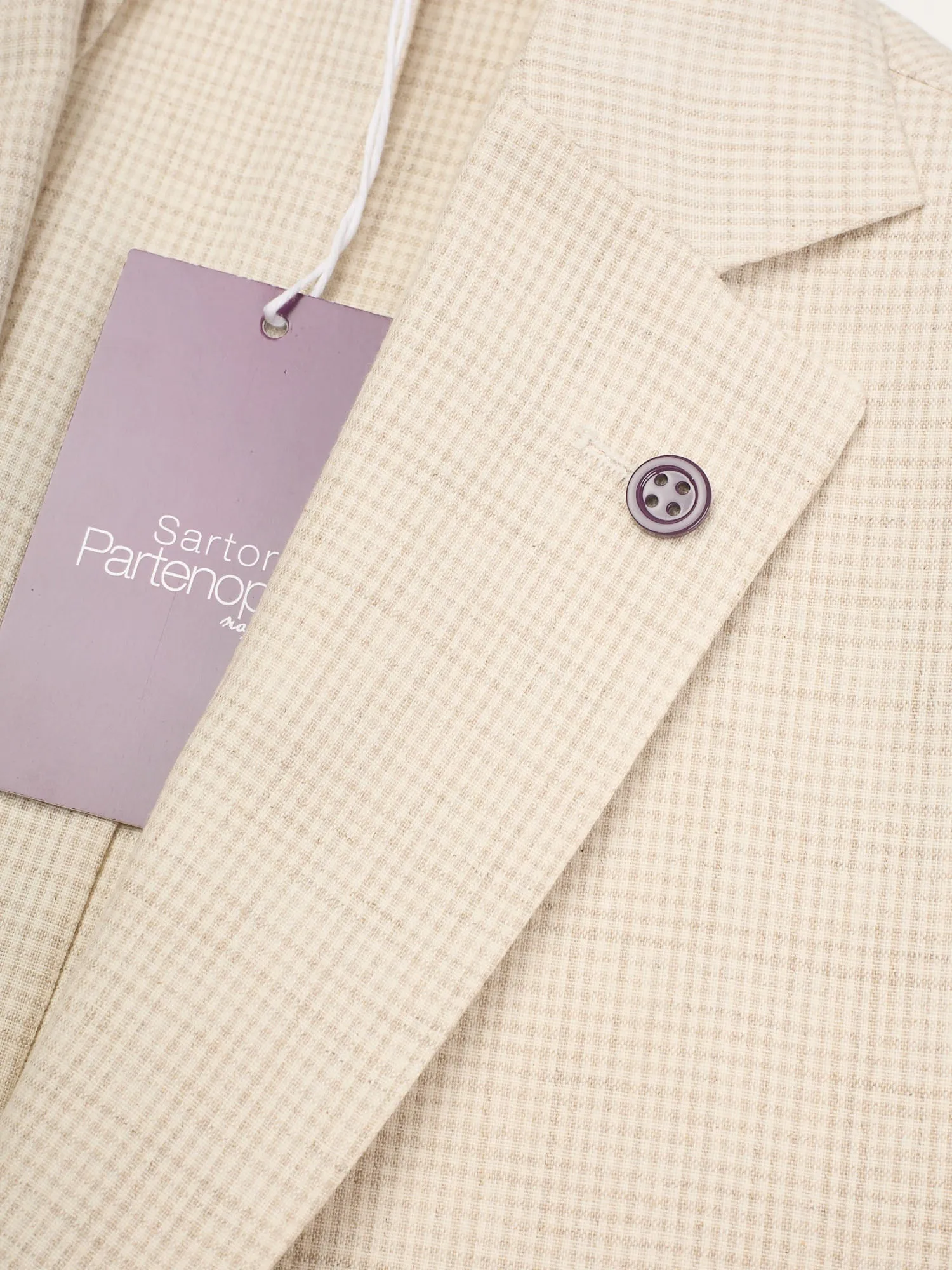 SARTORIA PARTENOPEA Beige Checkerd Jacket EU 48 NEW US 38 Current Model