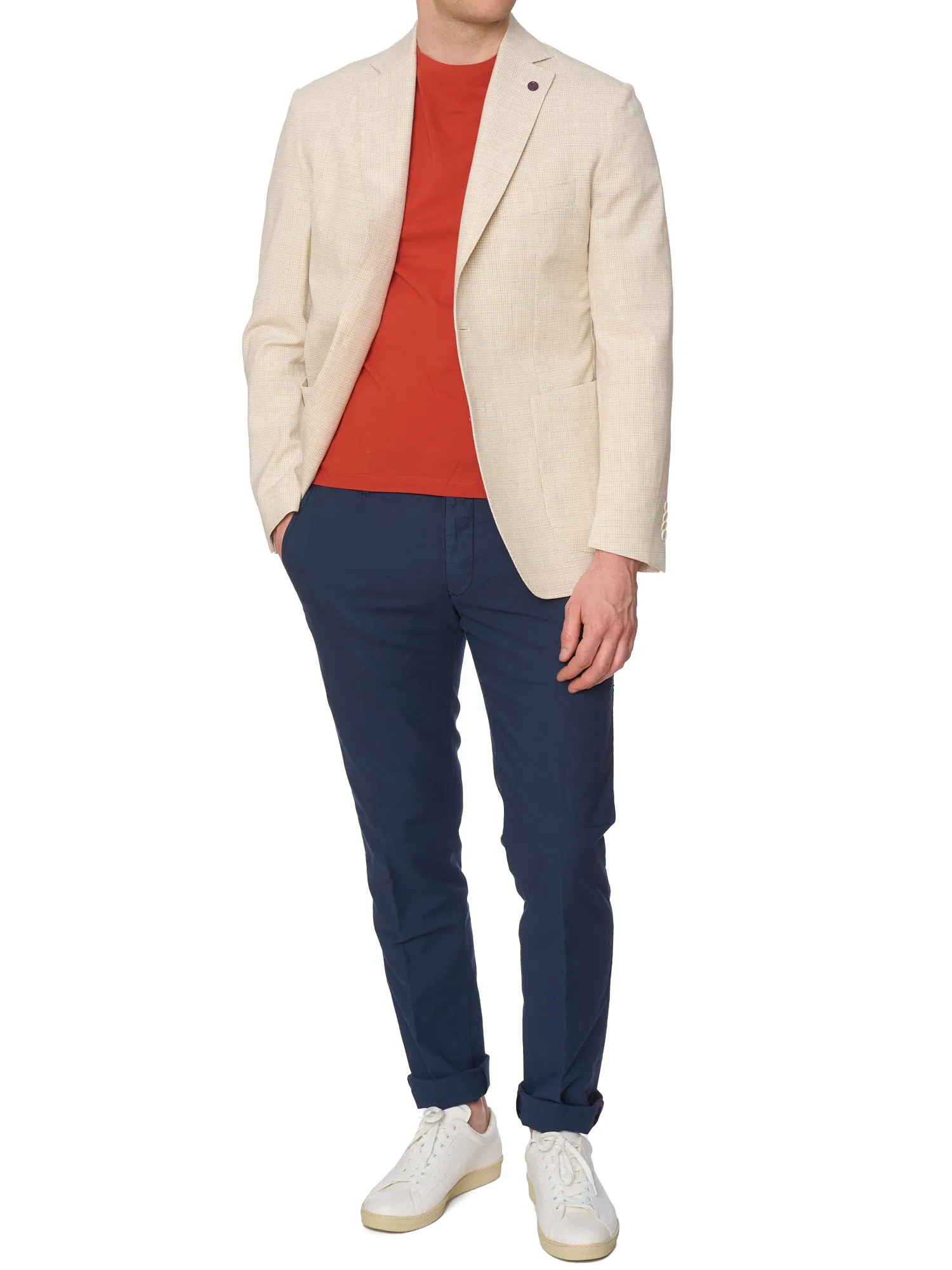 SARTORIA PARTENOPEA Beige Checkerd Jacket EU 48 NEW US 38 Current Model