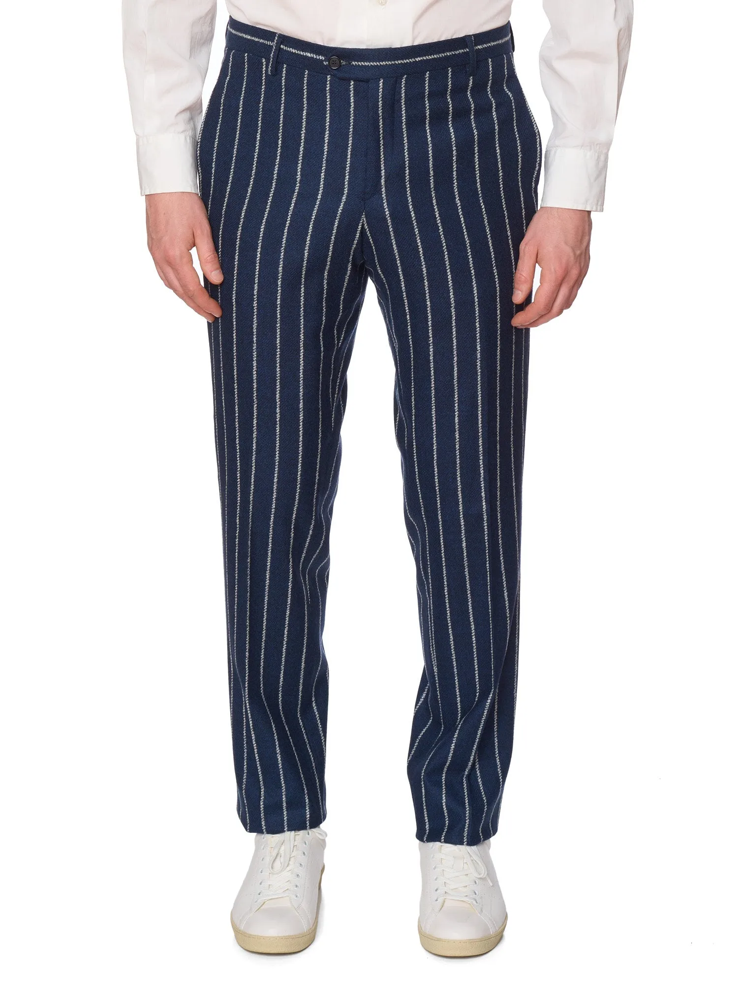SARTORIA PARTENOPEA Blue Chalk Striped Wool Suit EU 50 NEW US 40 Current Model