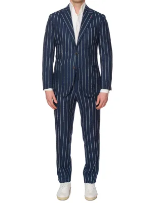 SARTORIA PARTENOPEA Blue Chalk Striped Wool Suit EU 50 NEW US 40 Current Model