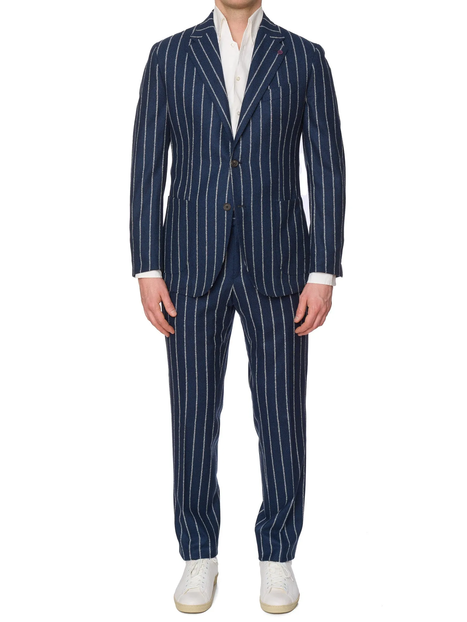 SARTORIA PARTENOPEA Blue Chalk Striped Wool Suit EU 50 NEW US 40 Current Model