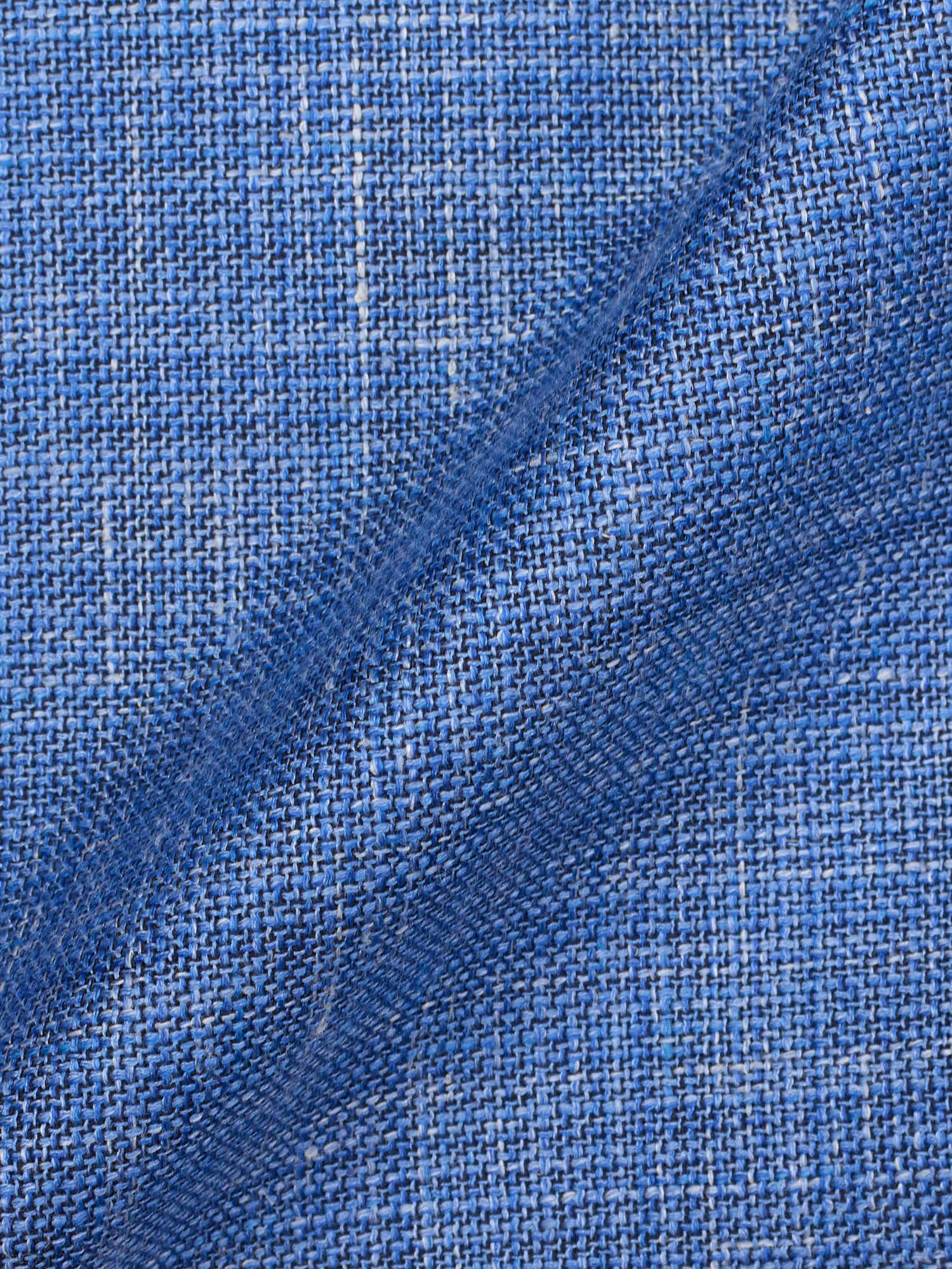 SARTORIA PARTENOPEA Blue Hopsack Wool-Silk-Linen Blazer Jacket EU 50 NEW US 40