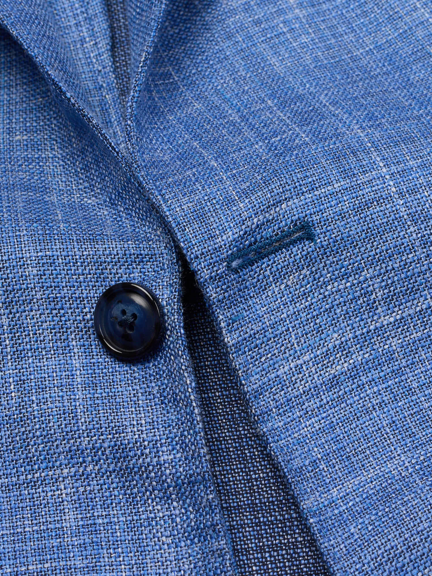 SARTORIA PARTENOPEA Blue Hopsack Wool-Silk-Linen Blazer Jacket EU 50 NEW US 40