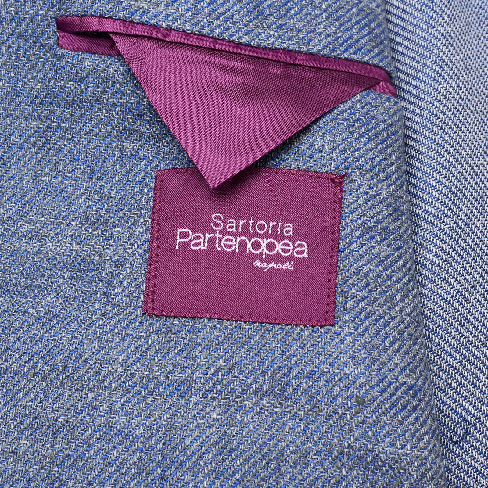 SARTORIA PARTENOPEA Blue Linen-Cotton Unlined Jacket EU 54 NEW US 44 Current Model