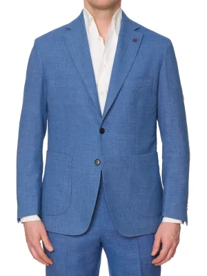 SARTORIA PARTENOPEA Blue Micro Cotton-Polyester-Linen Suit EU 50 NEW US 40 Current Model