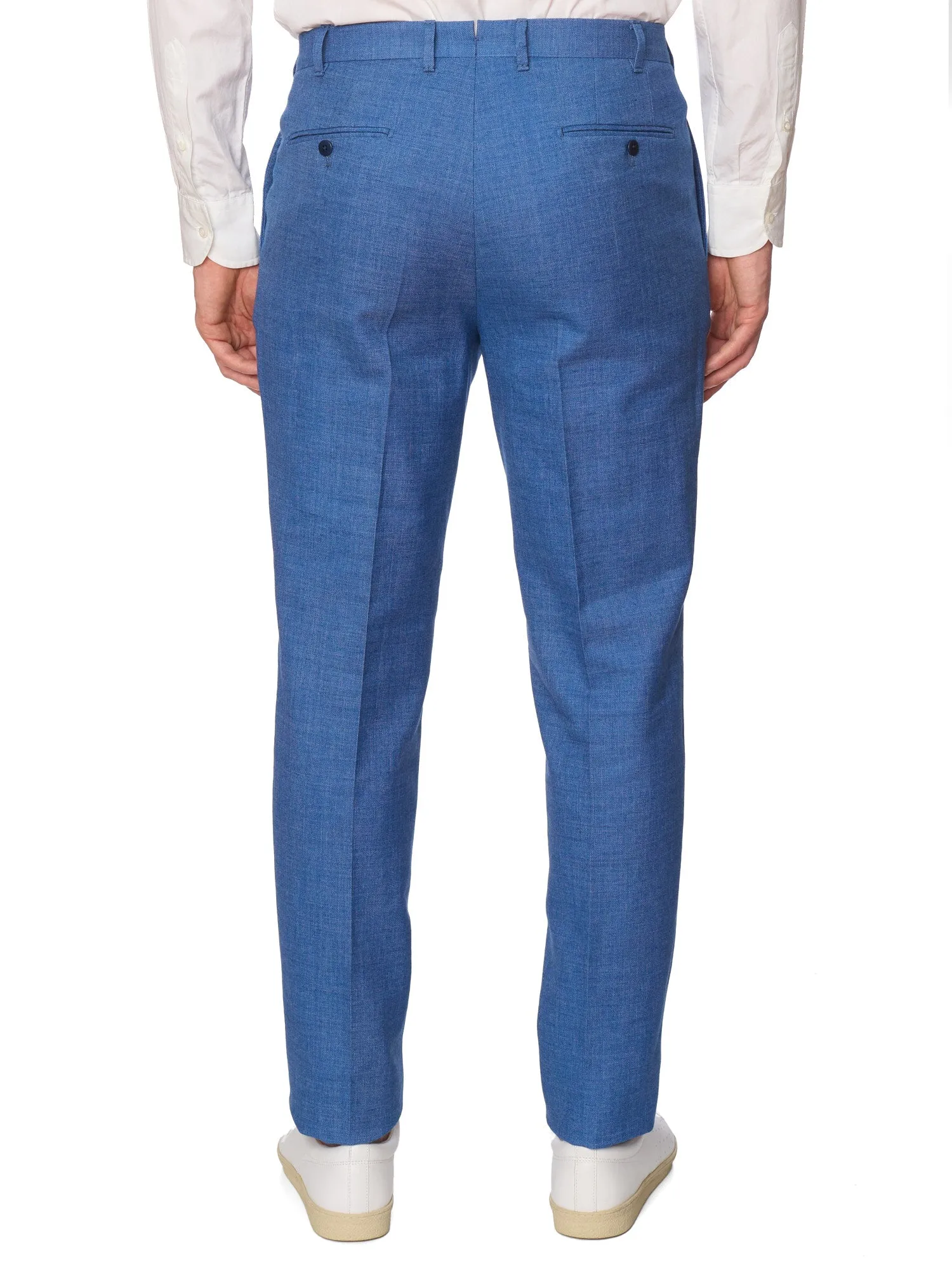 SARTORIA PARTENOPEA Blue Micro Cotton-Polyester-Linen Suit EU 50 NEW US 40 Current Model